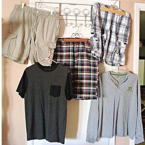 Mens Lot 5 Mixed Brands 3 Shorts 2 Shirts John Deere Tommy Bahama Lee Sz 32 M/L
